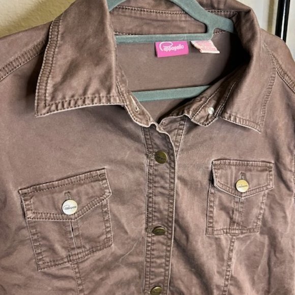 BUNDLE 3 FOR $18 Womens Brown Jacket Large Button Up Four Pocket Western - Picture 12 of 13